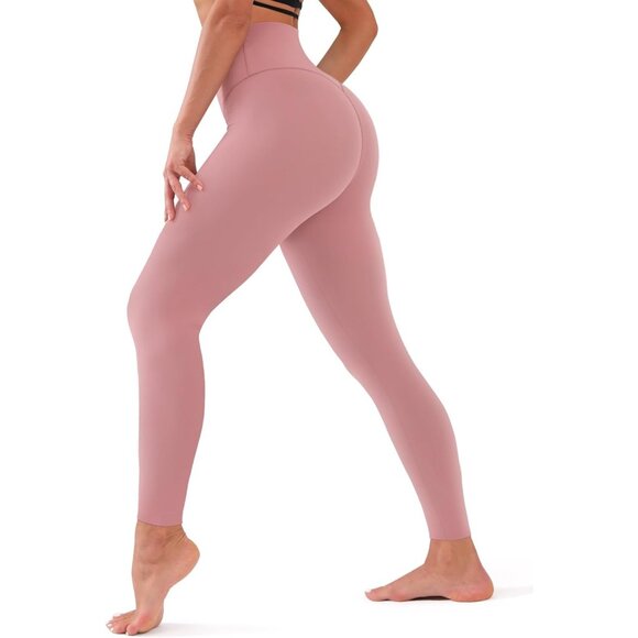 Women's Paste Pink Tummy Control Through Workout Soft Yoga High Waisted Legging